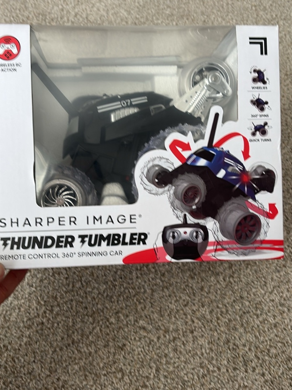 Sharper Image Thunder Tumbler Remote Control Toy Car - Black